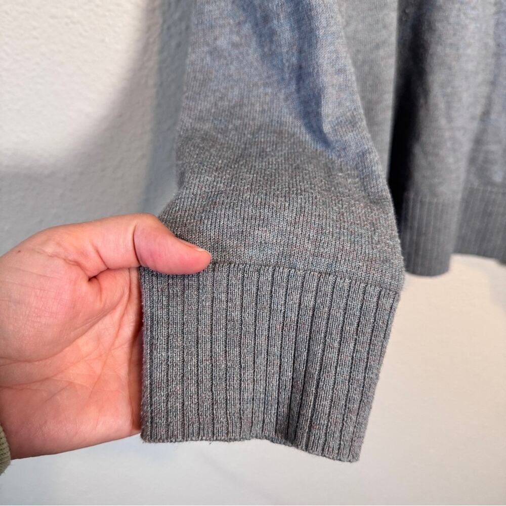 Smartwool Grey Merino Wool Blend V Neck Sweater Womens L Pullover Fall Casual - Picture 9 of 9